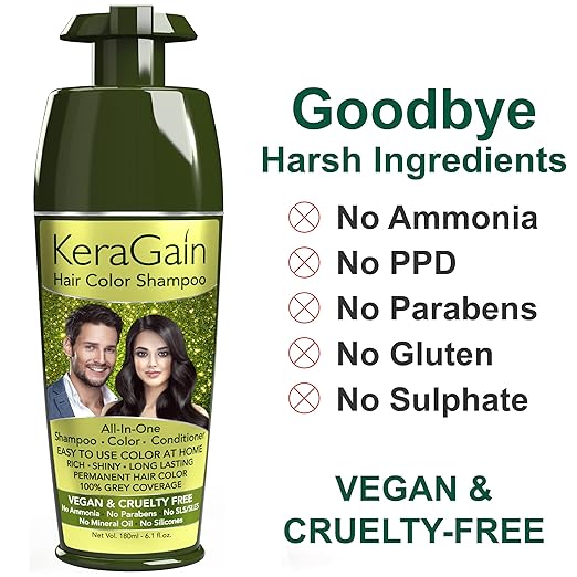 Keragain Hair Color Shampoo & Color Protecting Hair Serum | 🔥Buy 1 Get 1 Free 🔥