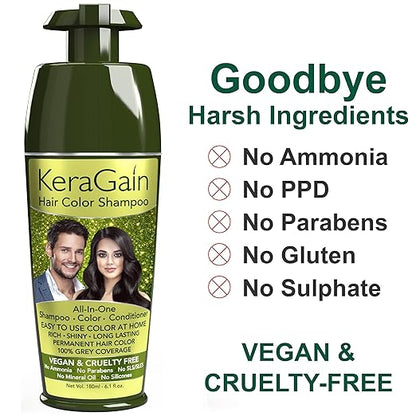 Keragain Hair Color Shampoo & Color Protecting Hair Serum | 🔥Buy 1 Get 1 Free 🔥